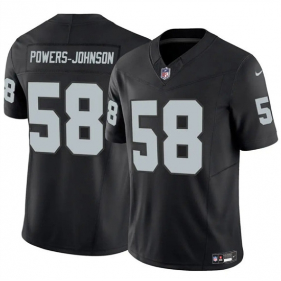 Personalized Men’s Las Vegas Raiders #58 Jackson Powers-Johnson Black 2025 F.U.S.E. Untouchable Limited Football Stitched Jersey