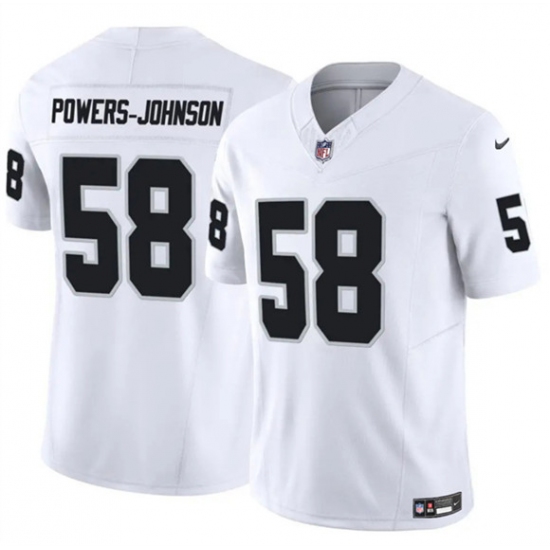 Personalized Men’s Las Vegas Raiders #58 Jackson Powers-Johnson White 2025 F.U.S.E. Untouchable Limited Football Stitched Jersey
