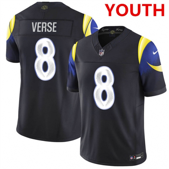 Personalized Youth Los Angeles Rams #8 jared verse midnight blue 2025 F.U.S.E. Rivalries limited football stitched jersey