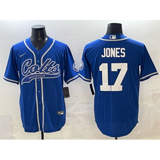 Personalized Men’s Indianapolis Colts #17 Daniel Jones Royal Cool Base Stitched Baseball Jersey
