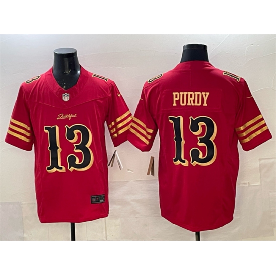 Personalized Men’s San Francisco 49ers #13 Brock Purdy Red Gold 2025 F.U.S.E. Rivalries Limited Football Stitched Jersey