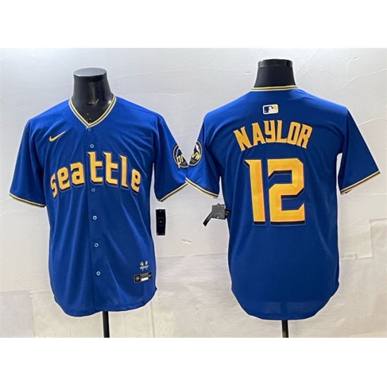 Personalized Men’s Seattle Mariners #12 Josh Naylor Royal 2025 Limited Stitched jersey