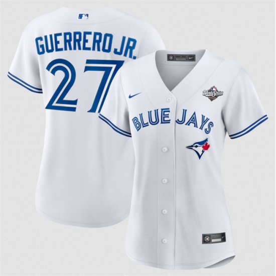 Personalized Women’s Toronto Blue Jays #27 Vladimir Guerrero Jr. White 2025 World Series Home Cool Base Stitched Baseball Jersey(Run Small)