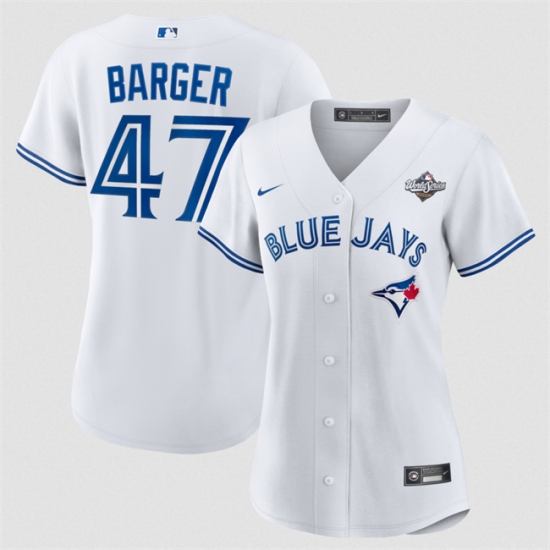 Personalized Women’s Toronto Blue Jays #47 Addison Barger White 2025 World Series Home Cool Base Stitched Baseball Jersey(Run Small)