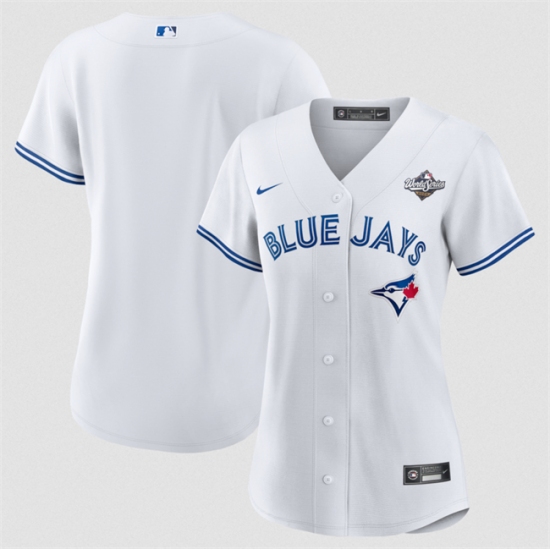 Personalized Women’s Toronto Blue Jays Blank White 2025 World Series Home Cool Base Stitched Baseball Jersey(Run Small)