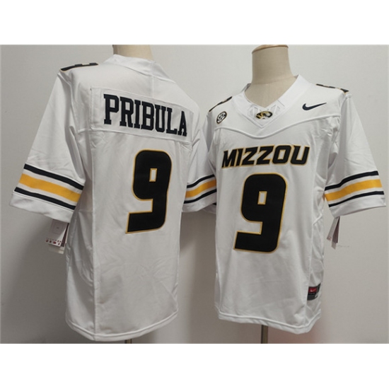 Personalized Men’s Missouri Tigers #9 Beau Pribula F.U.S.E. White Rose Bowl Stitched Jersey