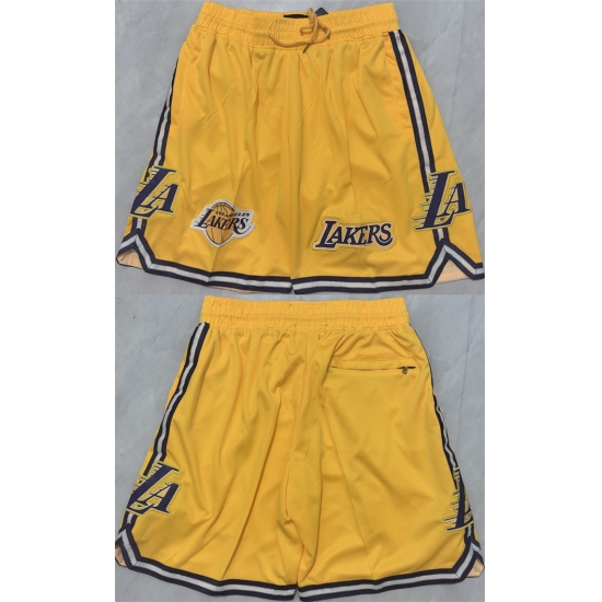Personalized Men’s Los Angeles Lakers Yellow 2025 Shorts (Run Small)