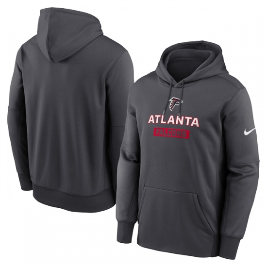 Personalized Men’s Atlanta Falcons Anthracite Toss Sweep Performance Pullover Hoodie