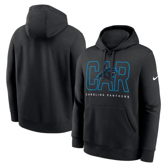 Personalized Men’s Carolina Panthers Black Busted Play Club Fleece Pullover Hoodie