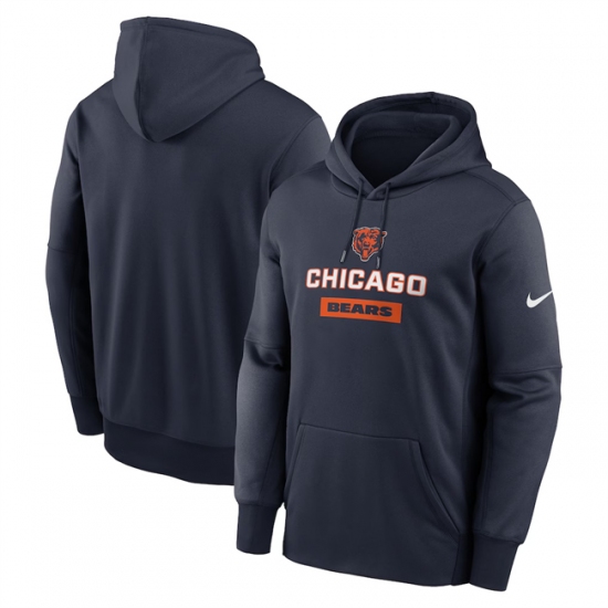 Personalized Men’s Chicago Bears Navy Toss Sweep Performance Pullover Hoodie