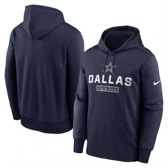 Personalized Men’s Dallas Cowboys Navy Toss Sweep Performance Pullover Hoodie