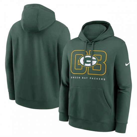 Personalized Men’s Green Bay Packers Green Busted Play Club Fleece Pullover Hoodie