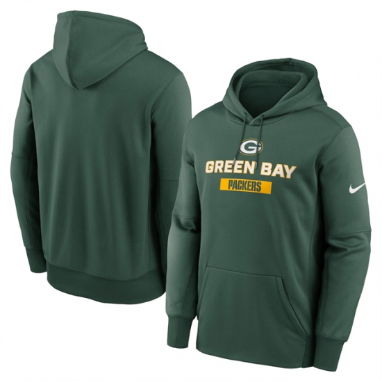 Personalized Men’s Green Bay Packers Green Toss Sweep Performance Pullover Hoodie