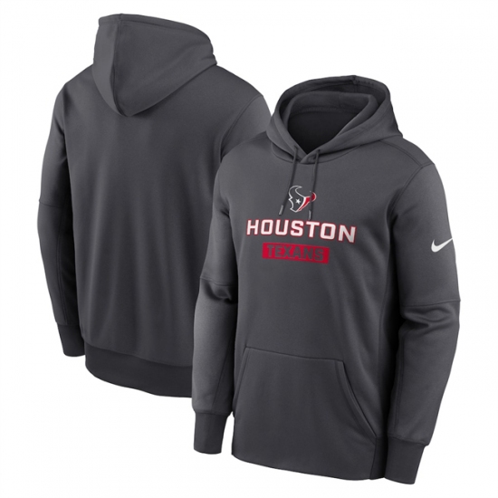 Personalized Men’s Houston Texans Anthracite Toss Sweep Performance Pullover Hoodie