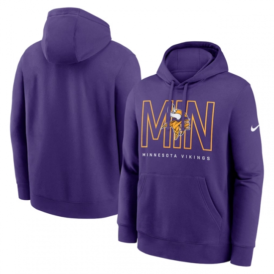 Personalized Men’s Minnesota Vikings Purple Busted Play Club Fleece Pullover Hoodie