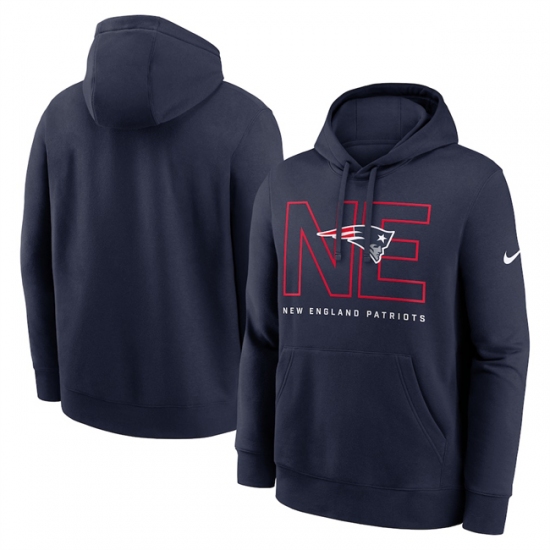 Personalized Men’s New England Patriots Navy Busted Play Club Fleece Pullover Hoodie