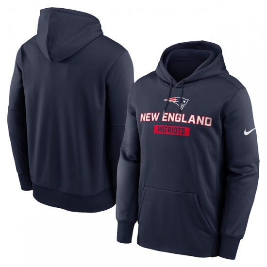Personalized Men’s New England Patriots Navy Toss Sweep Performance Pullover Hoodie