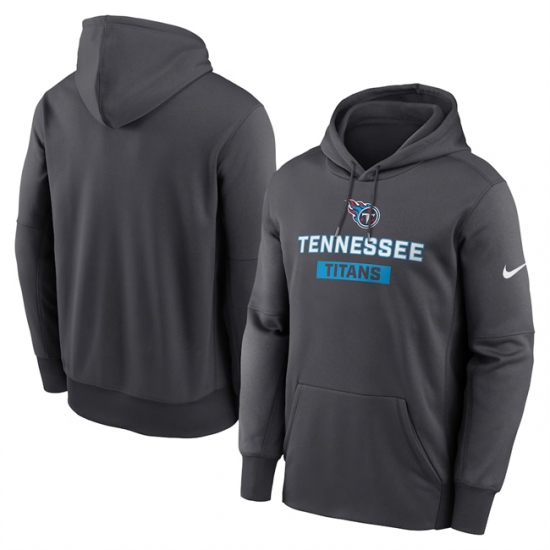 Personalized Men’s Tennessee Titans Anthracite Toss Sweep Performance Pullover Hoodie