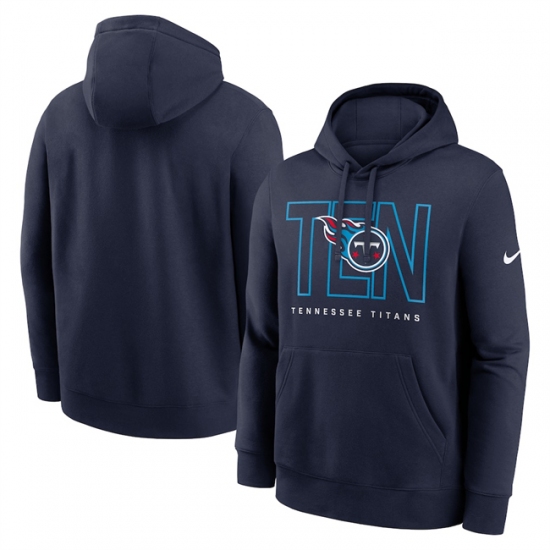 Personalized Men’s Tennessee Titans Navy Busted Play Club Fleece Pullover Hoodies