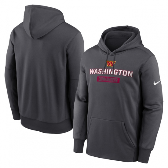 Personalized Men’s Washington Commanders Anthracite Toss Sweep Performance Pullover Hoodie