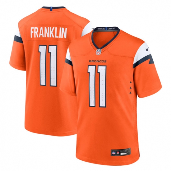 Personalized Men’s Denver Broncos #11 Troy Franklin Orange 2025 Alternate Football Stitched Game Jersey