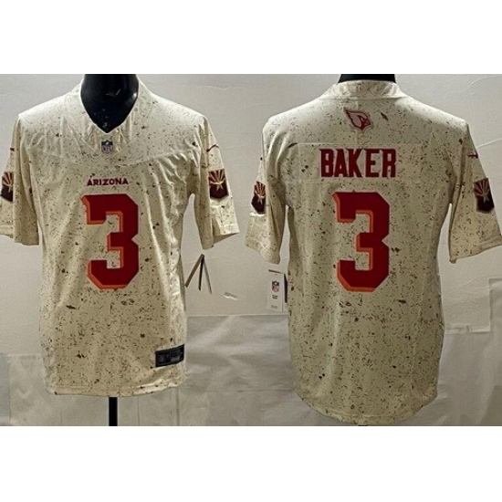 Personalized Men’s Arizona Cardinals #3 Budda Baker Limited Cream Rivalries FUSE Jersey