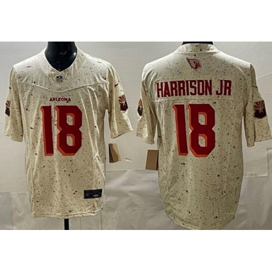 Personalized Men’s Arizona Cardinals #18 Marvin Harrison Jr Limited Cream Rivalries FUSE Jersey