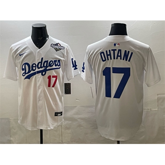 Personalized Men’s Los Angeles Dodgers #17 Shohei Ohtani White 2025 World Series Home Limited Stitched Baseball Jersey
