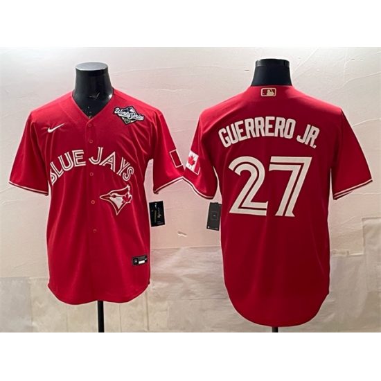 Personalized Men’s Toronto Blue Jays #27 Vladimir Guerrero Jr. Red 2025 World Series Cool Base Stitched Baseball Jersey