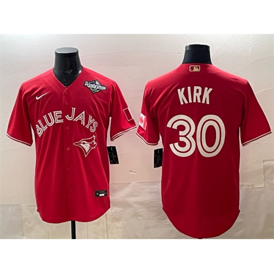 Personalized Men’s Toronto Blue Jays #30 Alejandro Kirk Red 2025 World Series Cool Base Stitched Baseball Jersey