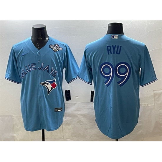 Personalized Men’s Toronto Blue Jays #99 Hyun-jin Ryu Blue 2025 World Series Cool Base Stitched Baseball Jersey