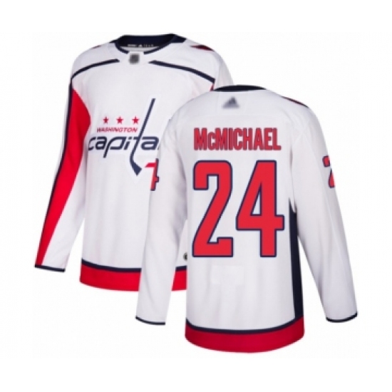 Personalized Men’s Washington Capitals #24 Connor McMichael Authentic White Away Hockey Jersey