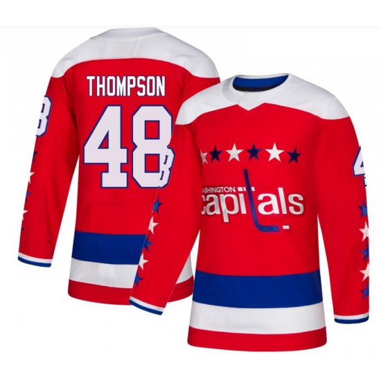 Personalized Men’s Washington Capitals #48 Logan Thompson Authentic Red Alternate Jersey