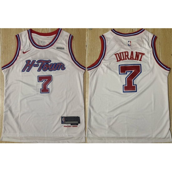 Personalized Men’s Houston Rockets #7 Kevin Durant White 2024-25 Stitched Jersey