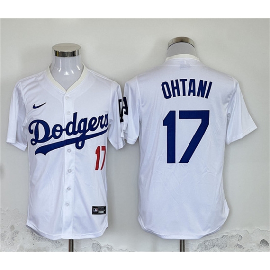 Personalized Men’s Los Angeles Dodgers #17 Shohei Ohtani White Home Limited Stitched Baseball Jersey