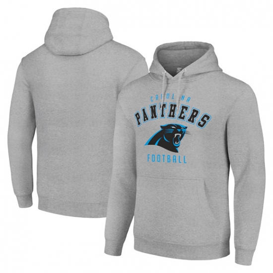 Personalized Men’s Carolina Panthers Gray Pullover Hoodie