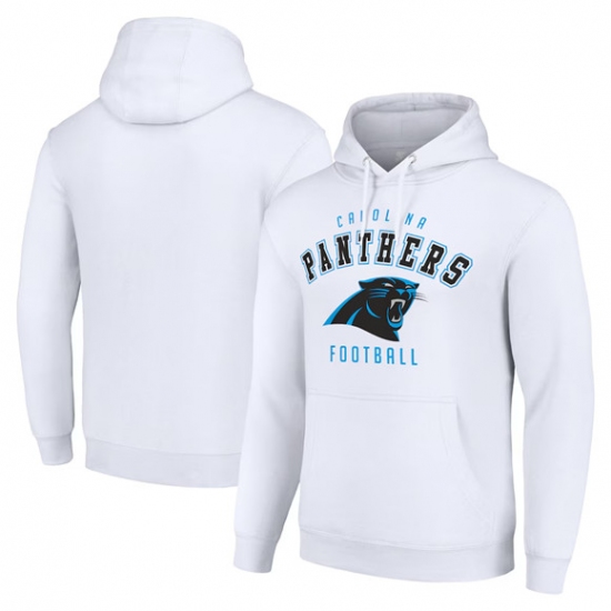 Personalized Men’s Carolina Panthers White Pullover Hoodie