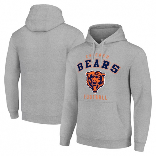 Personalized Men’s Chicago Bears Heather Gray Pullover Hoodie