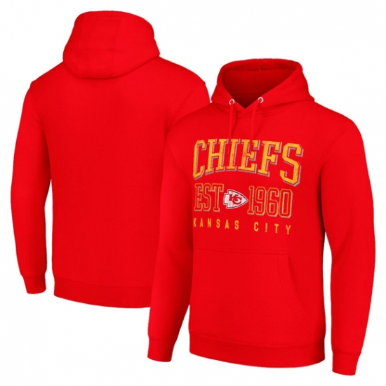 Personalized Men’s Kansas City Chiefs Red Throwback Logo Pullover Hoodie