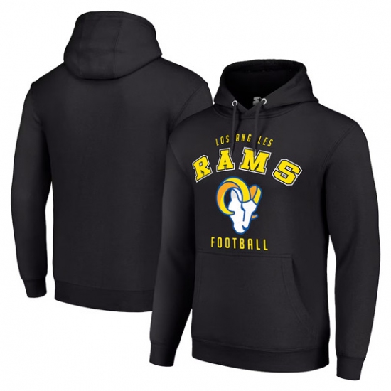 Personalized Men’s Los Angeles Rams Black Pullover Hoodie