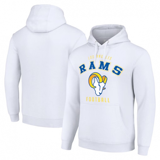 Personalized Men’s Los Angeles Rams White Pullover Hoodie