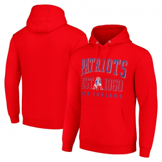 Personalized Men’s New England Patriots Red Pullover Hoodie
