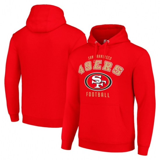 Personalized Men’s San Francisco 49ers Starter Scarlet Logo Pullover Hoodie