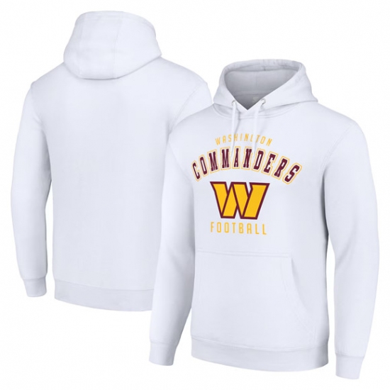 Personalized Men’s Washington Commanders White Pullover Hoodie