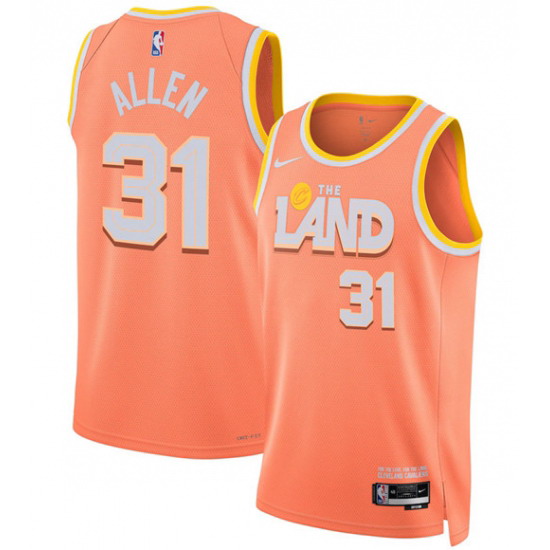 Personalized Men’s Cleveland Cavaliers #31 Jarrett Allen Orange 2025-26 City Edition Swingman Stitched Jersey