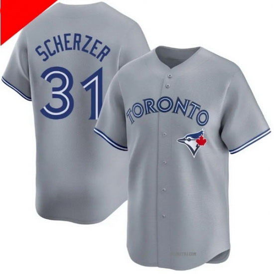 Personalized Men’s Toronto Blue Jays #31 Max Scherzer Gray Cool Base Stitched Baseball Jersey