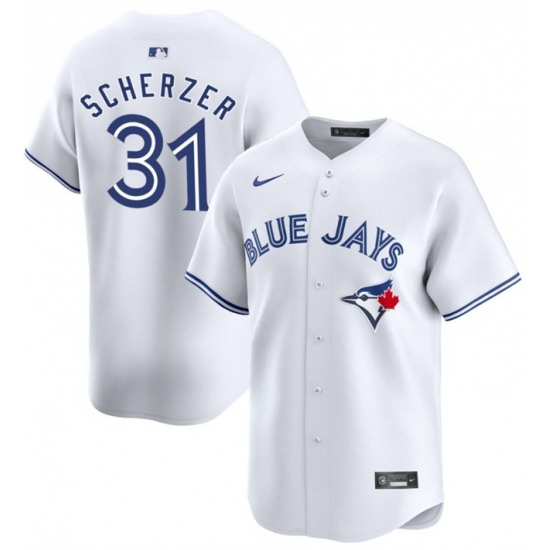 Personalized Men’s Toronto Blue Jays #31 Max Scherzer White 2024 Home Limited Stitched Jersey