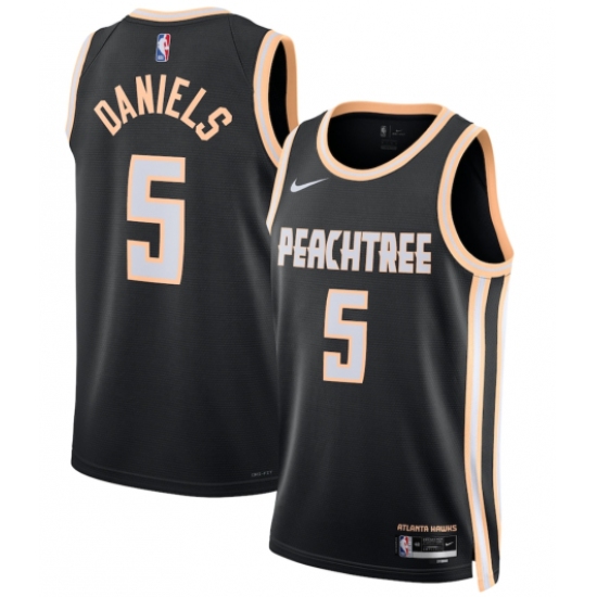 Personalized Men’s Atlanta Hawks #5 Dyson Daniels Black 2025-26 City Edition Swingman Stitched Jersey