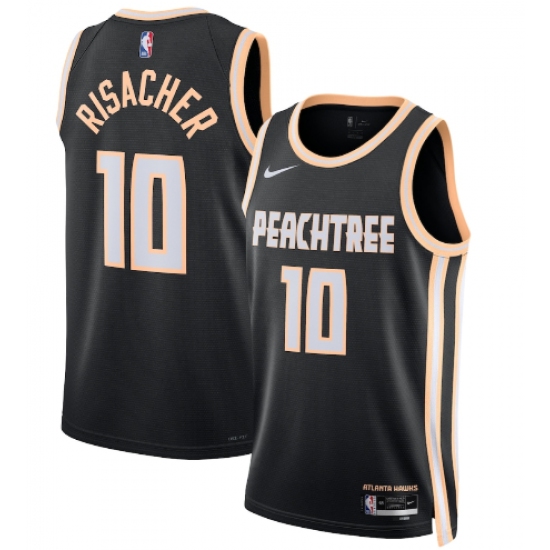 Personalized Men’s Atlanta Hawks #10 Zaccharie Risacher Black 2025-26 City Edition Swingman Stitched Jersey