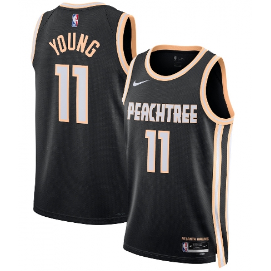 Personalized Men’s Atlanta Hawks #11 Trae Young Black 2025-26 City Edition Swingman Stitched Jersey
